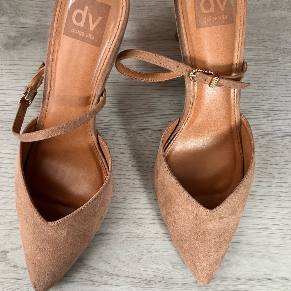 Dolce Vita Tan Slingback Stiletto Heels